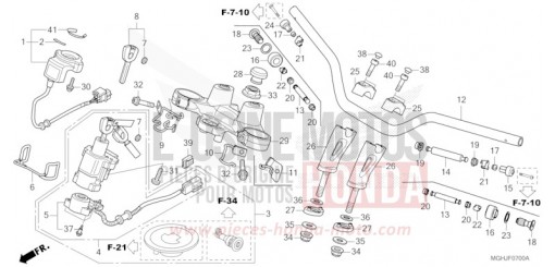 HANDLE PIPE/TOP BRIDGE VFR1200XJ de 2018